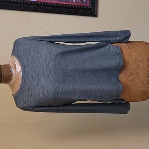 WOMENS GREEN HEATHER ATHLETA LONG SLEEVE HIGH LOW SPLIT BACK T-SHIRT TOP SZ XXS